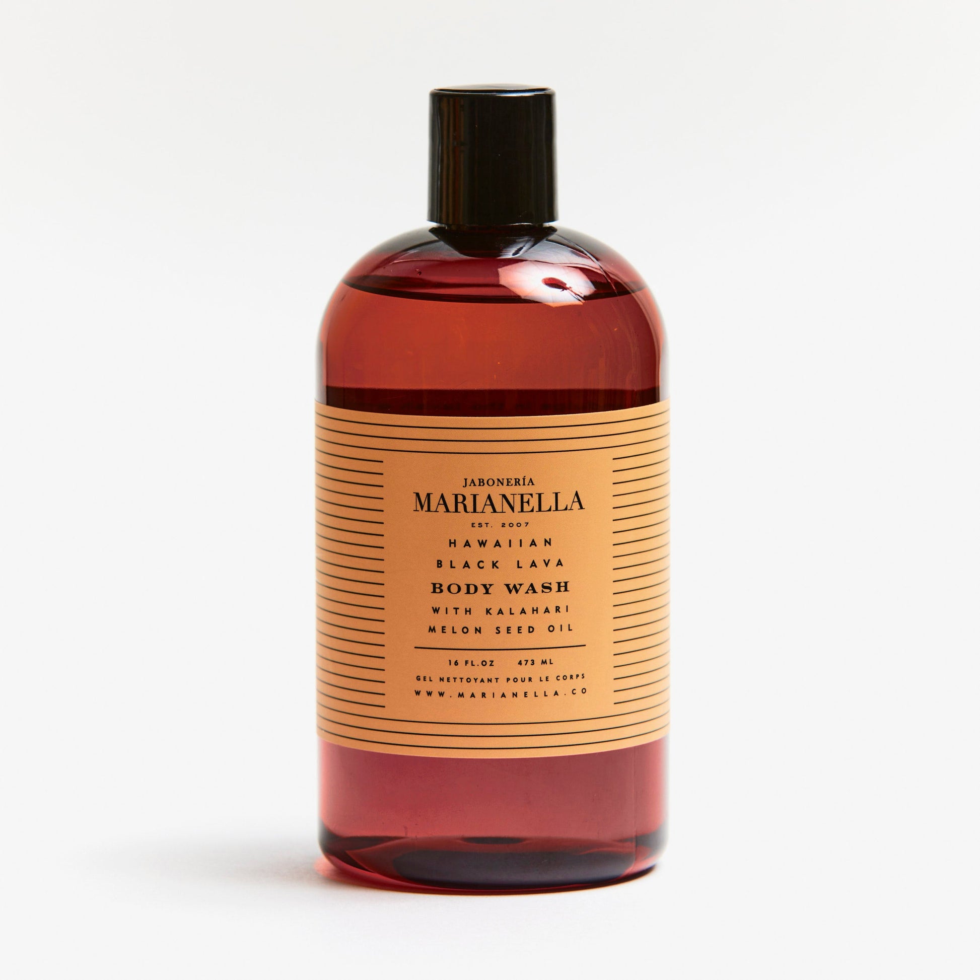 Marianella Hawaiian Black Lava Replenishing Body Wash with Kalahari Oil - 16 fl. oz (Plastic Bottle)