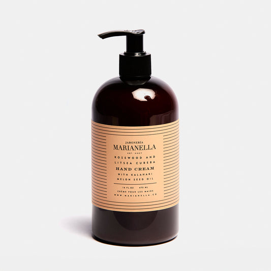 Rosewood and Litsea Cubeba Hand Cream with Kalahari Melon Seed Oil 16 oz