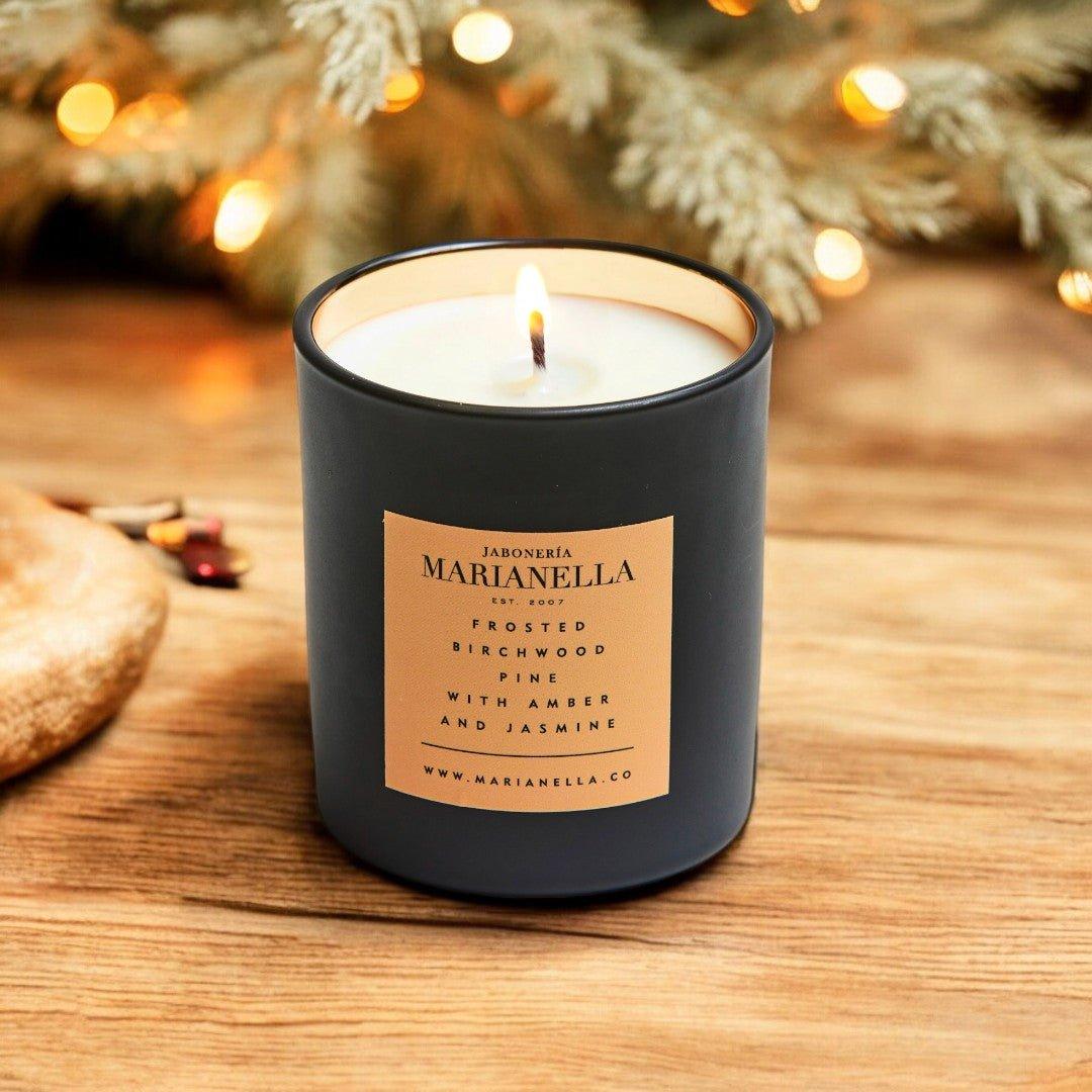 Limited Edition Holiday Frosted Birchwood Pine Candle - Marianella