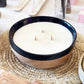 One of a Kind Large Unscented Wooden Bowl Candle-Marianella
