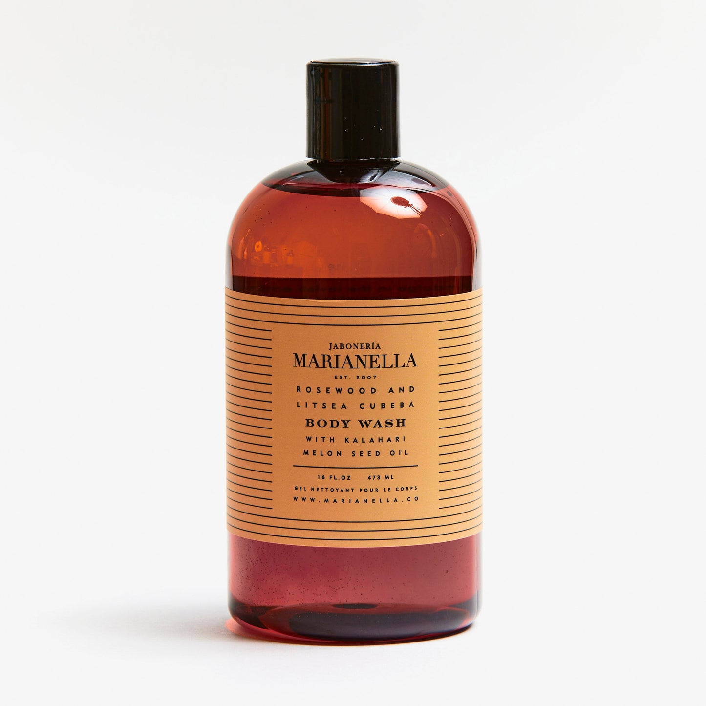 Marianella Rosewood & Litsea Cubeba Replenishing Body Wash with Kalahari Oil - 16 fl. oz (Plastic Bottle)