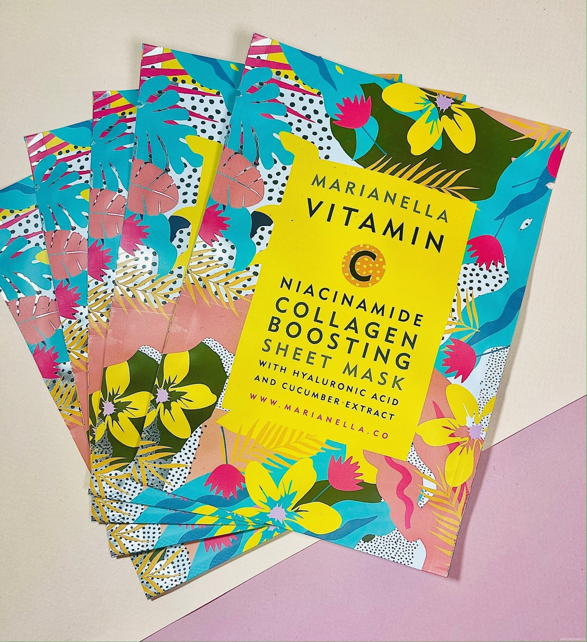 Vitamin C Niacinamide Collagen Boosting Sheet Mask (5 Pack)-Marianella