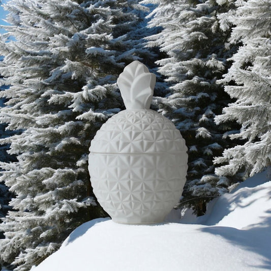 Limited Edition White Frosted Birchwood Pine Candle